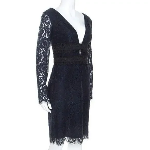 NWT Diane Von Furstenberg DVF Dark Blue Viera lace dress (10) NWT Diane Von Furstenberg DVF Dark Blue Viera lace dress (10)